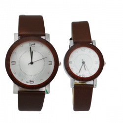 NK Fashion Leather Pair Watch, NK664M, Brown